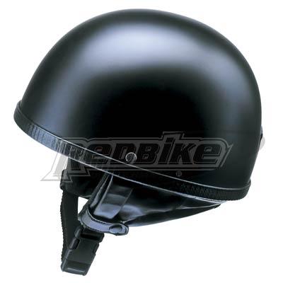 Klassischer Halbschalenhelm mattschwarz