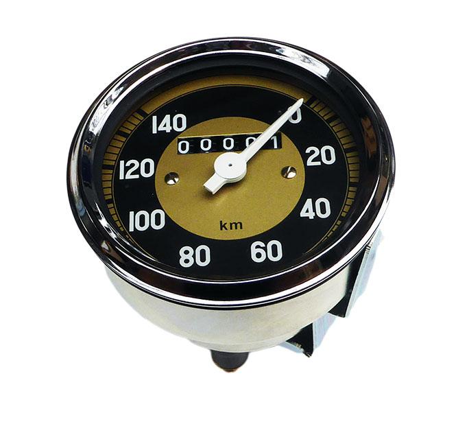 Tachometer Motorrad 80mm Oldtimer bis 140 km/h